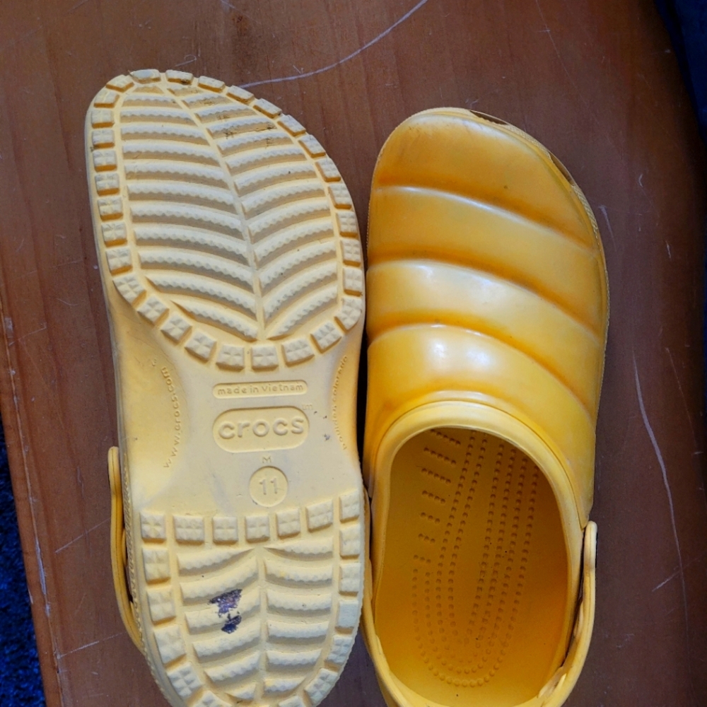 Yellow neo puff crocs size 11